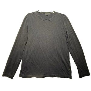 Hugo Boss Long Sleeve Crewneck T-Shirt Men's Sz M Navy Blue Cotton Lightweight